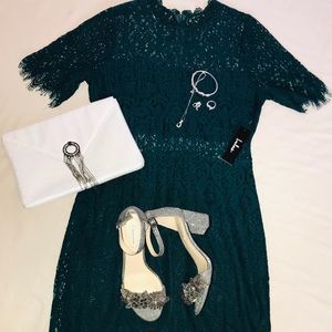 Lulus Remarkable Green Lace Dress